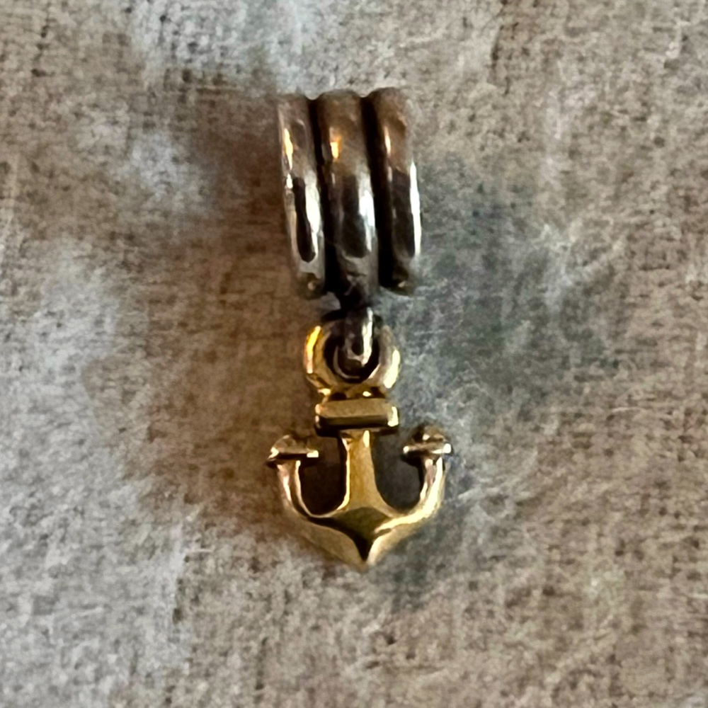 Pandora Silver and Gold Anchor Charm